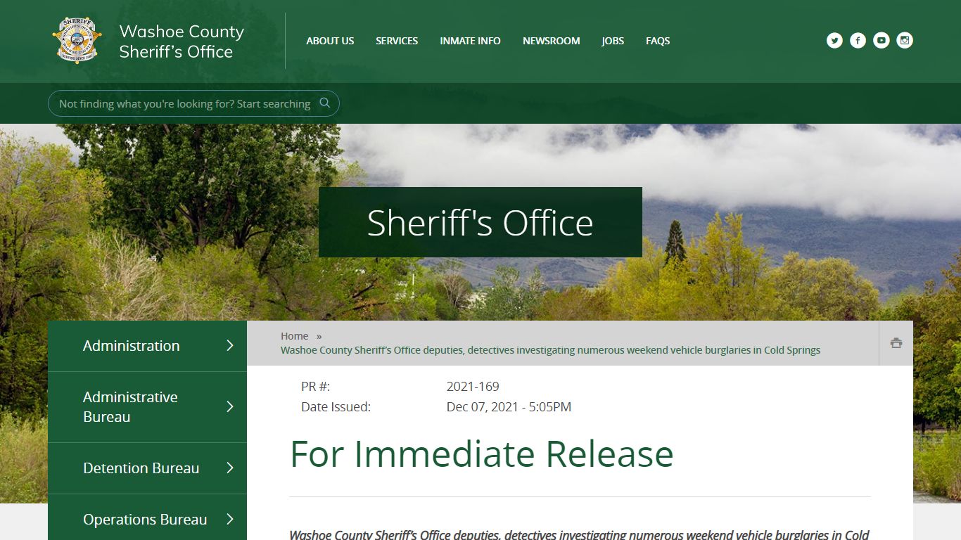 Washoe County Sheriff’s Office deputies, detectives ...